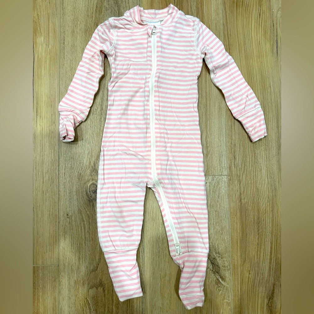 Hanna Andersson HannaSoft Stretch Pink Striped Pajama Sleeper
